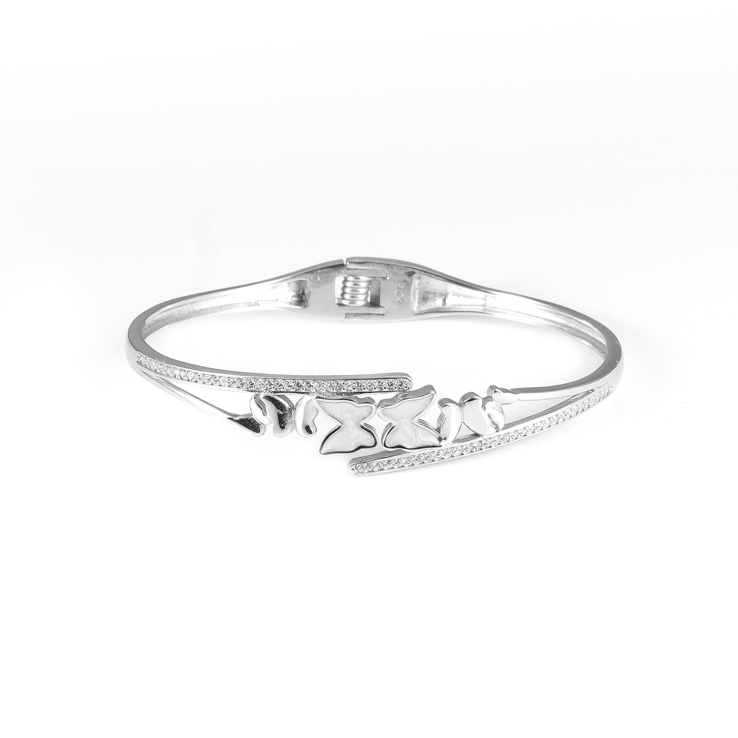 92.5 Silve Butterfly Bangle Bracelet