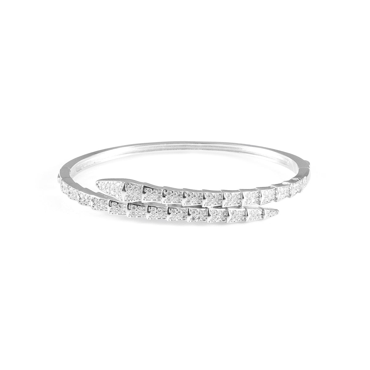 92.5 Sterling Silver Monalisa Snake Shape Bracelet for Women | Designer Silver Bracelet