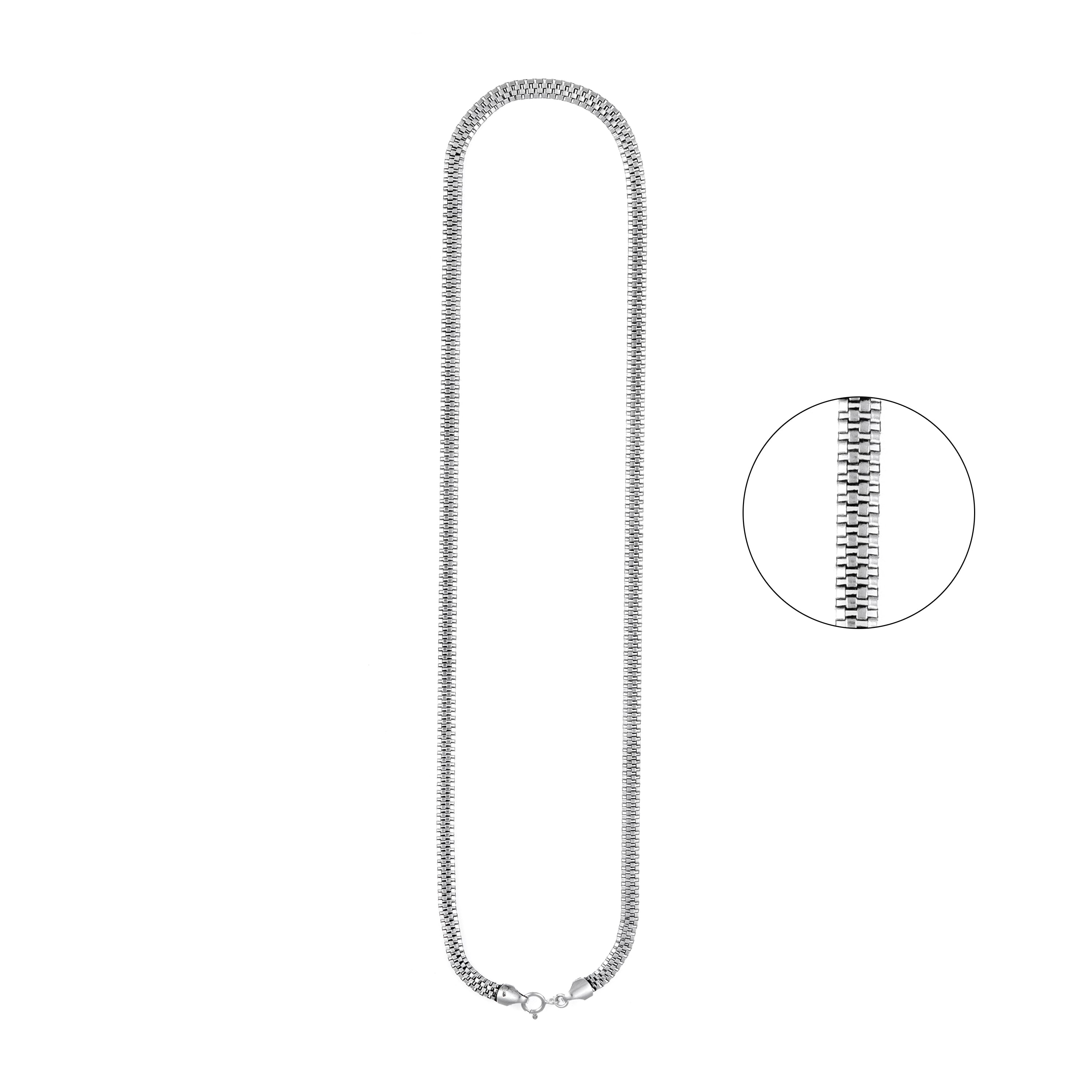 92.5 Silver Box Oxidised Chain