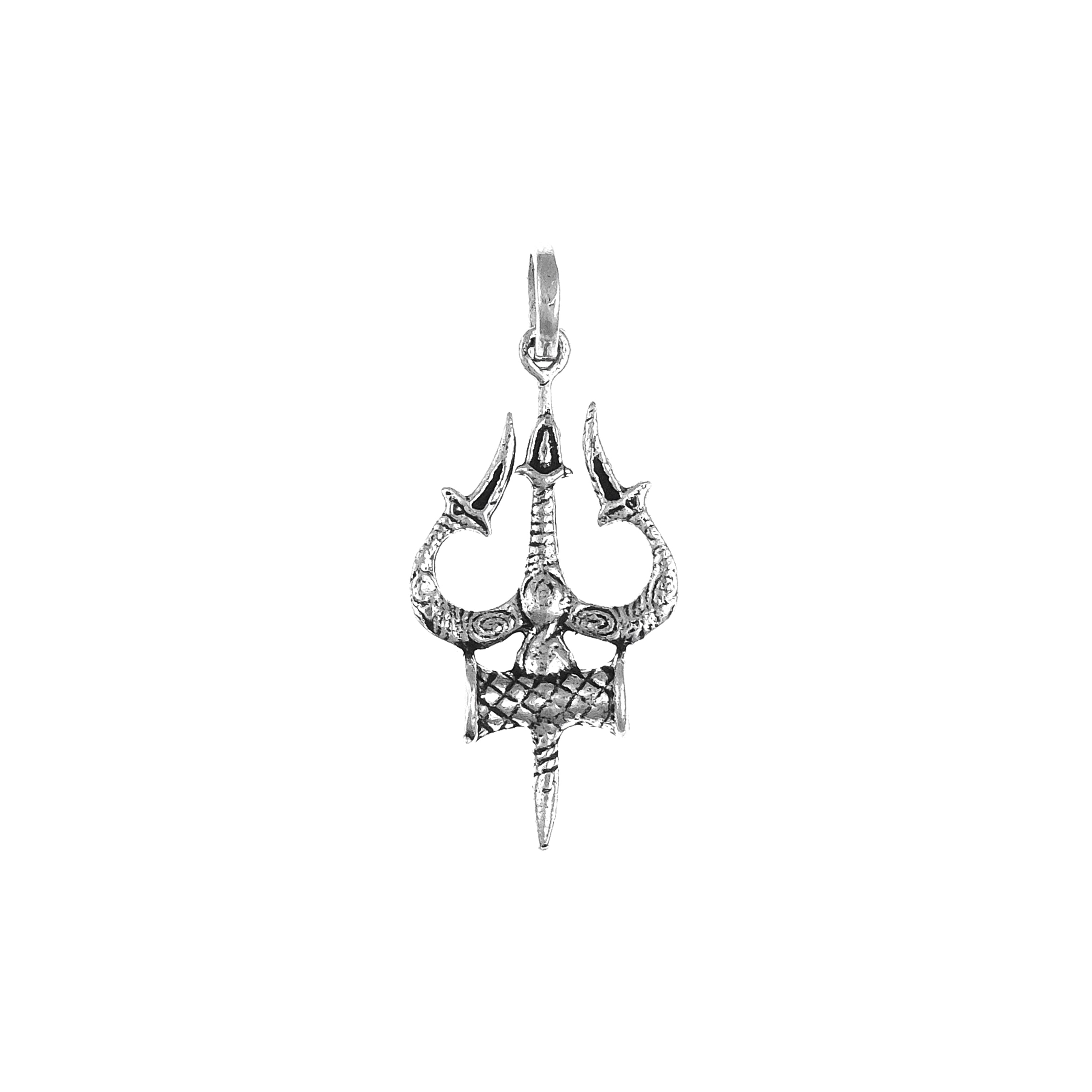 Silver Antique Trishul Pendant