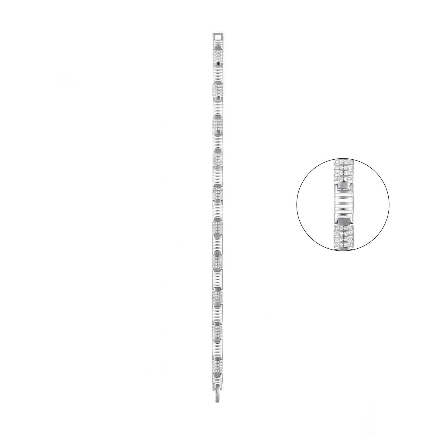92.5 Sterling Silver CZ Diamond Designer Bracelet for Women