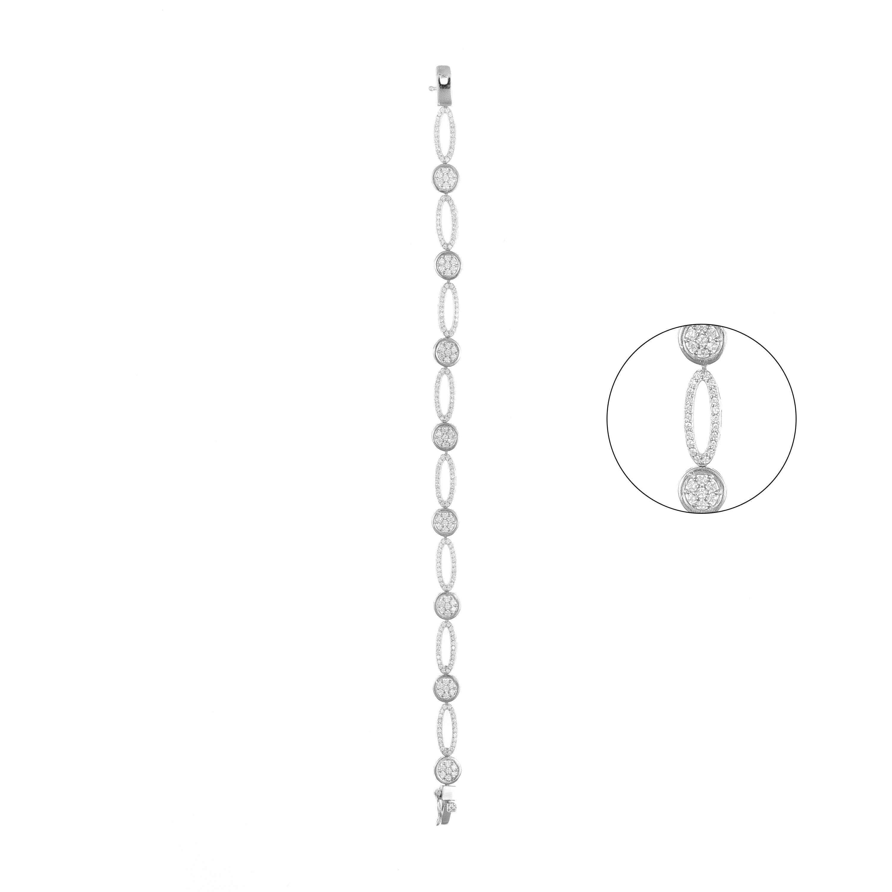 92.5 Sterling Silver CZ Diamond Bracelet