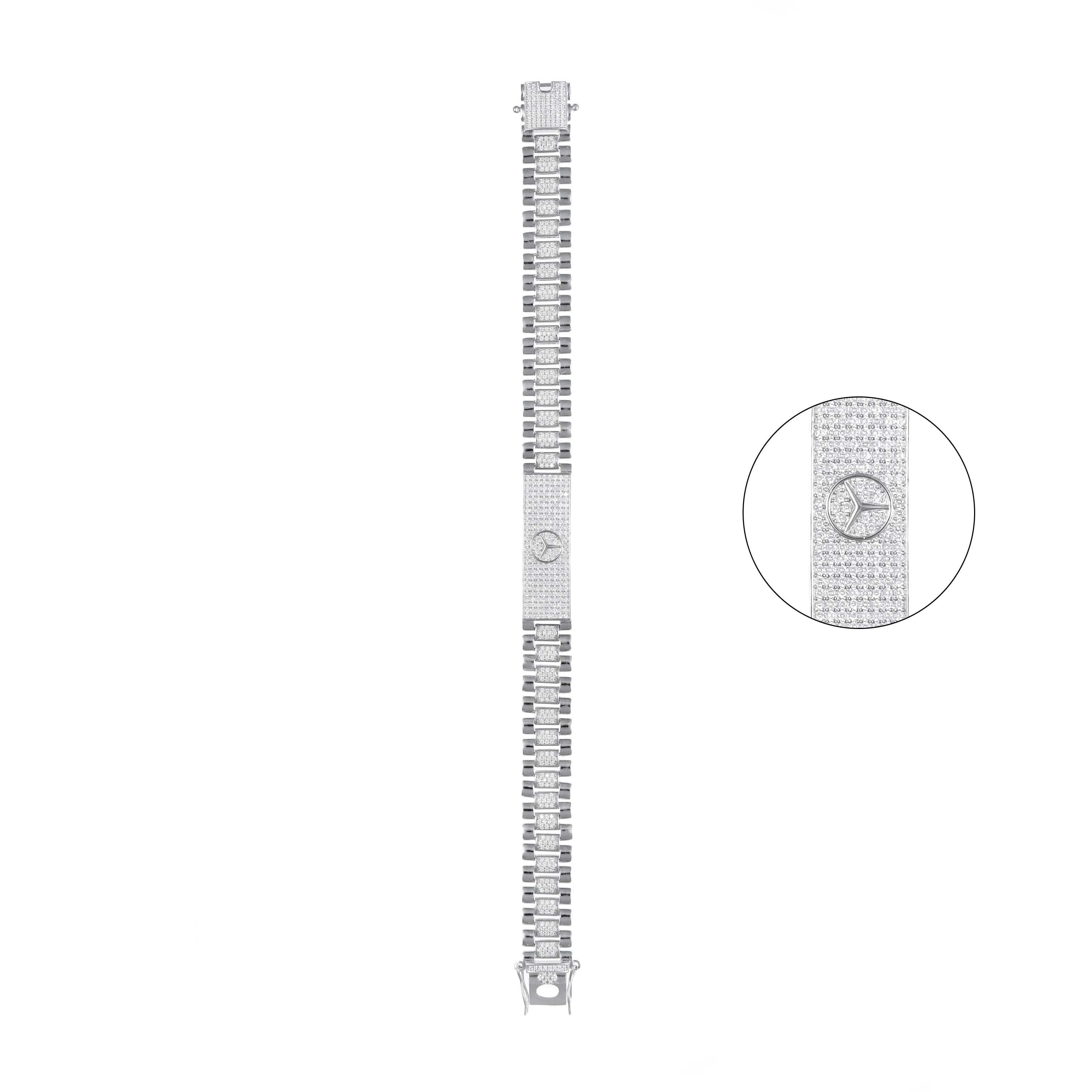 92.5 Silver Mercedes Unisex Bracelet