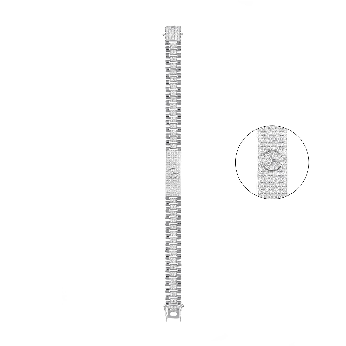 92.5 Silver Mercedes Unisex Bracelet