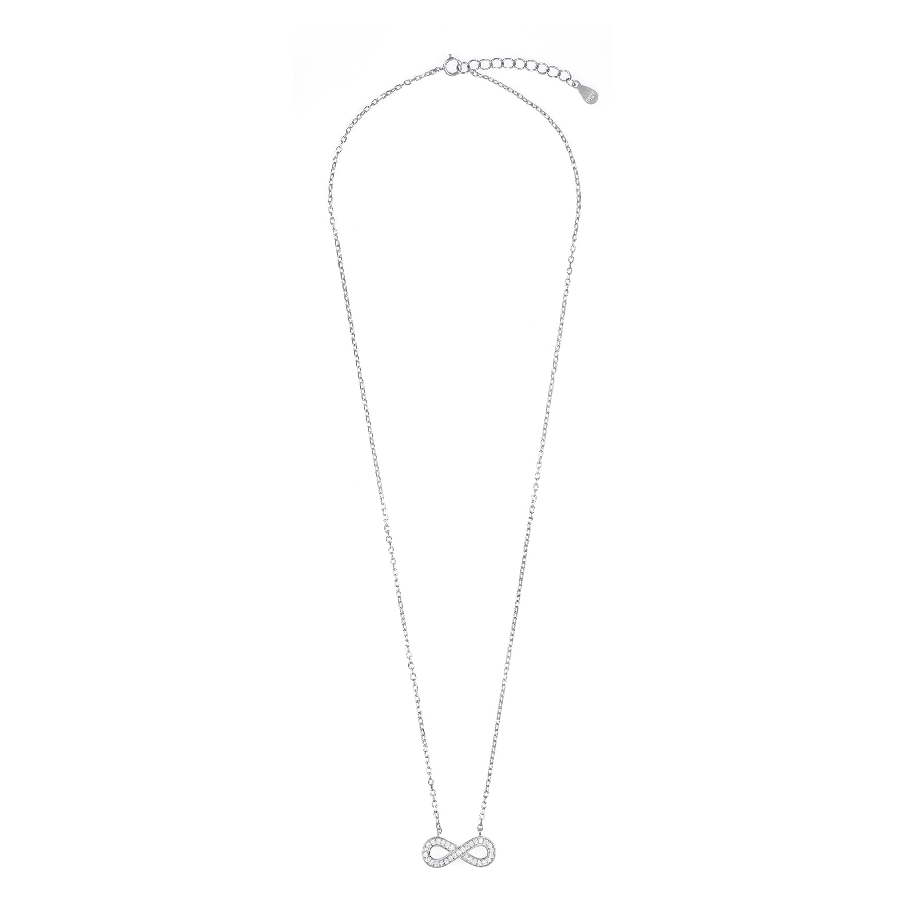 Silver Infinity Chain Pendant Set