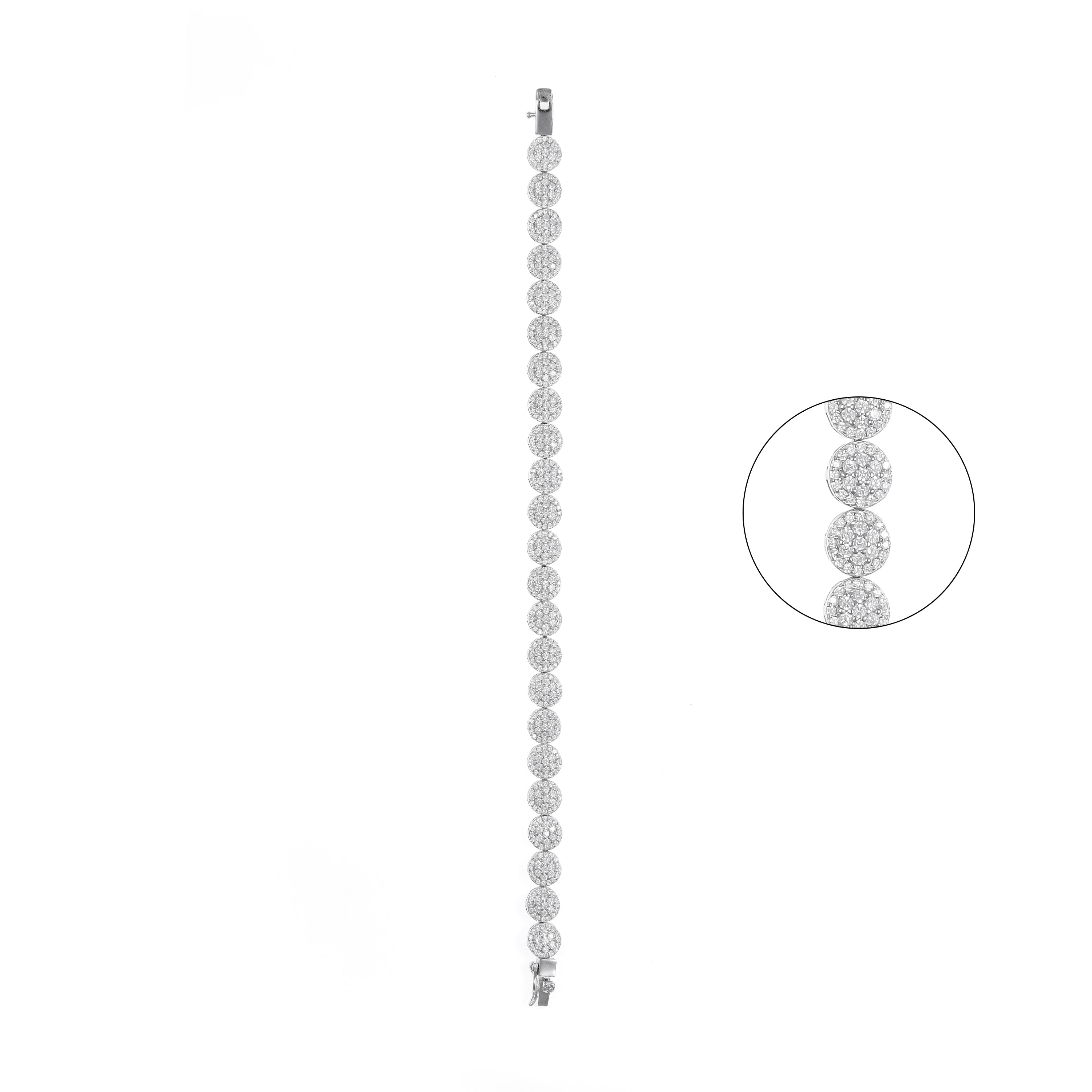 92.5 Sterling Silver CZ Diamond Bracelet