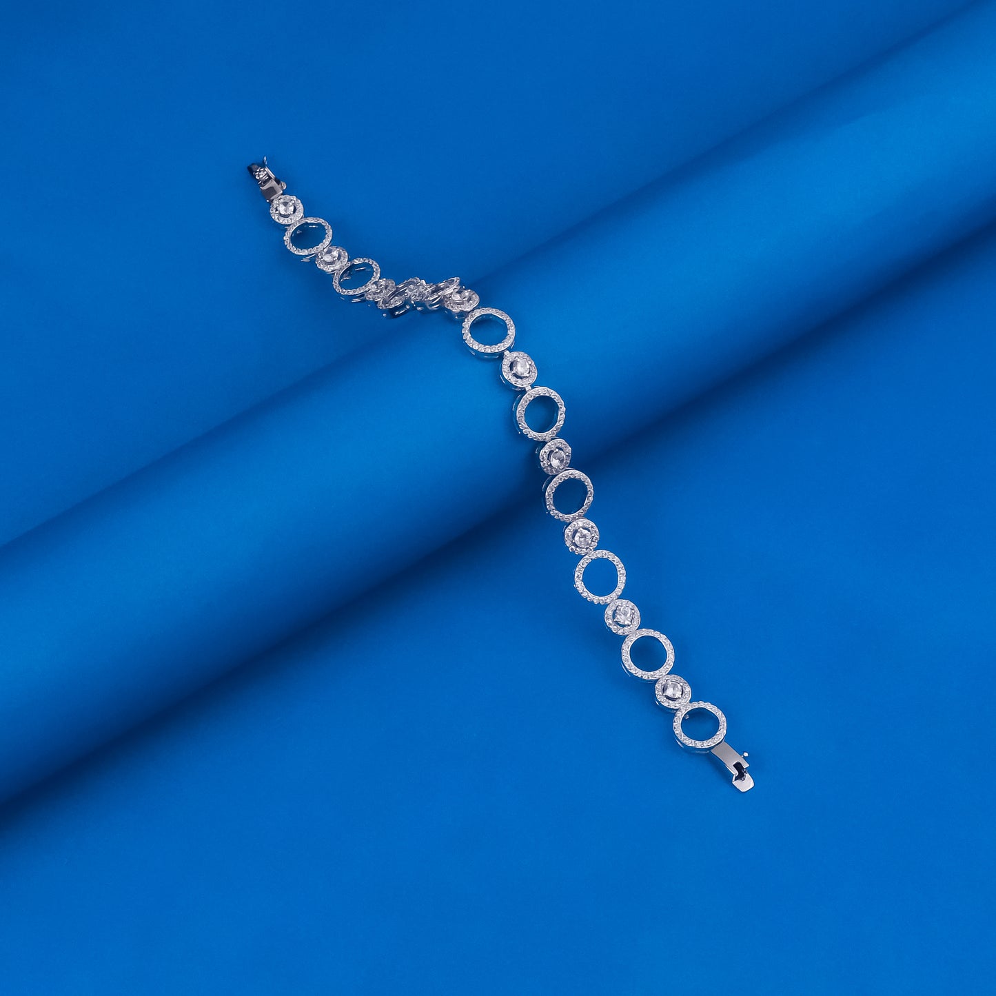 92.5 Sterling Silver CZ Diamond Bracelet