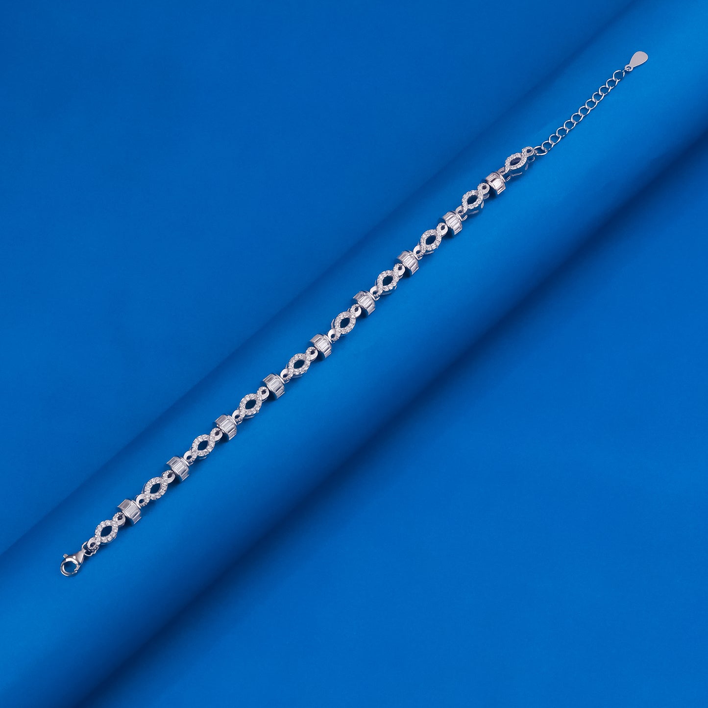 92.5 Sterling Silver CZ Diamond Bracelet