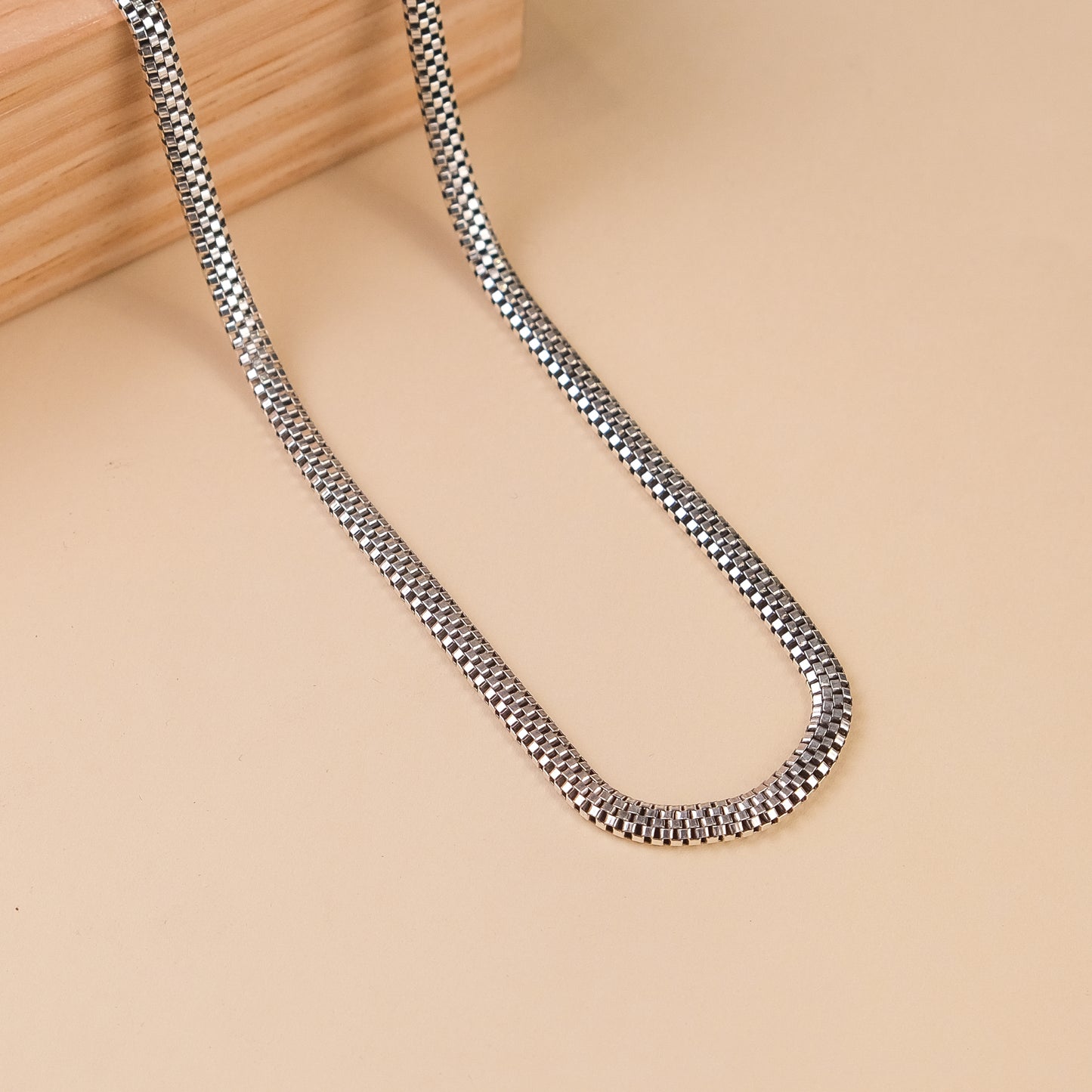 92.5 Silver Box Oxidised Chain