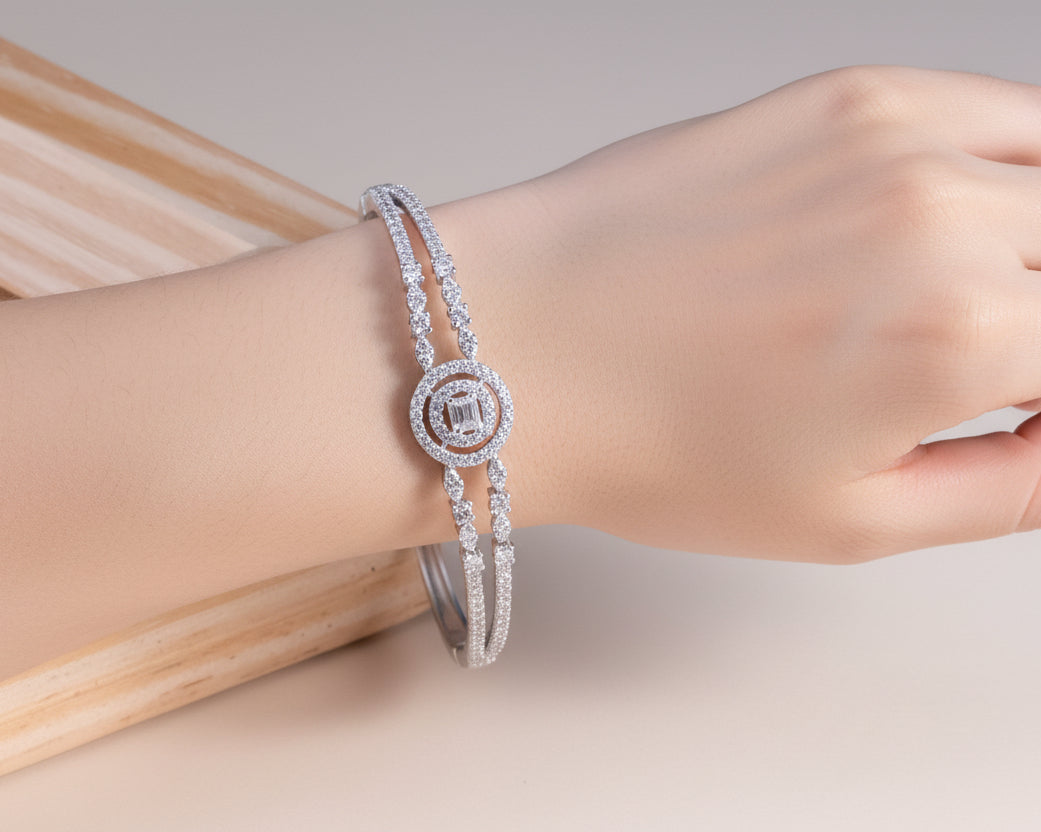 92.5 Silver So Cute Bangle Bracelet for Women | Stylish Sterling Silver Jewelry