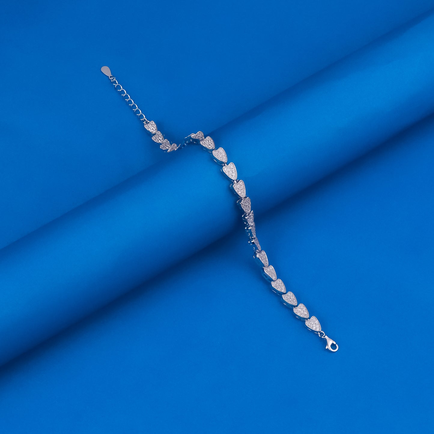 92.5 Sterling Silver CZ Diamond Bracelet