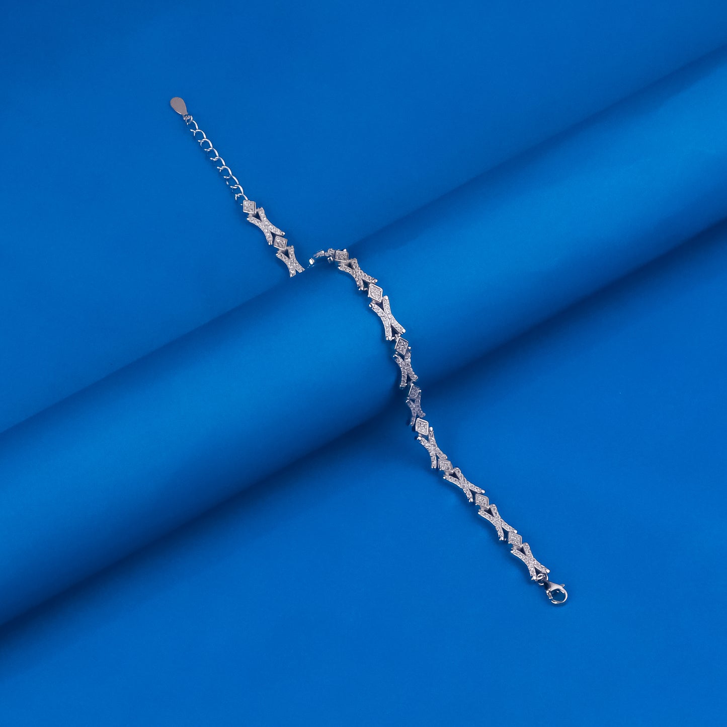 92.5 Sterling Silver CZ Diamond Bracelet