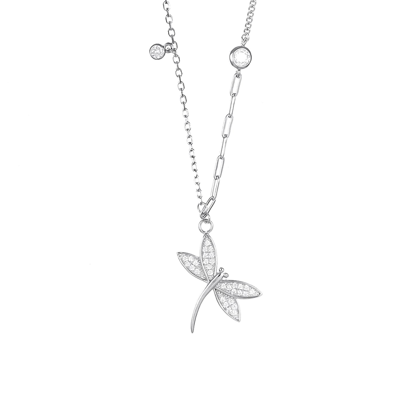 Silver Tanmaniya Butterfly Pendant Chain Set for Women | Elegant Silver Necklace