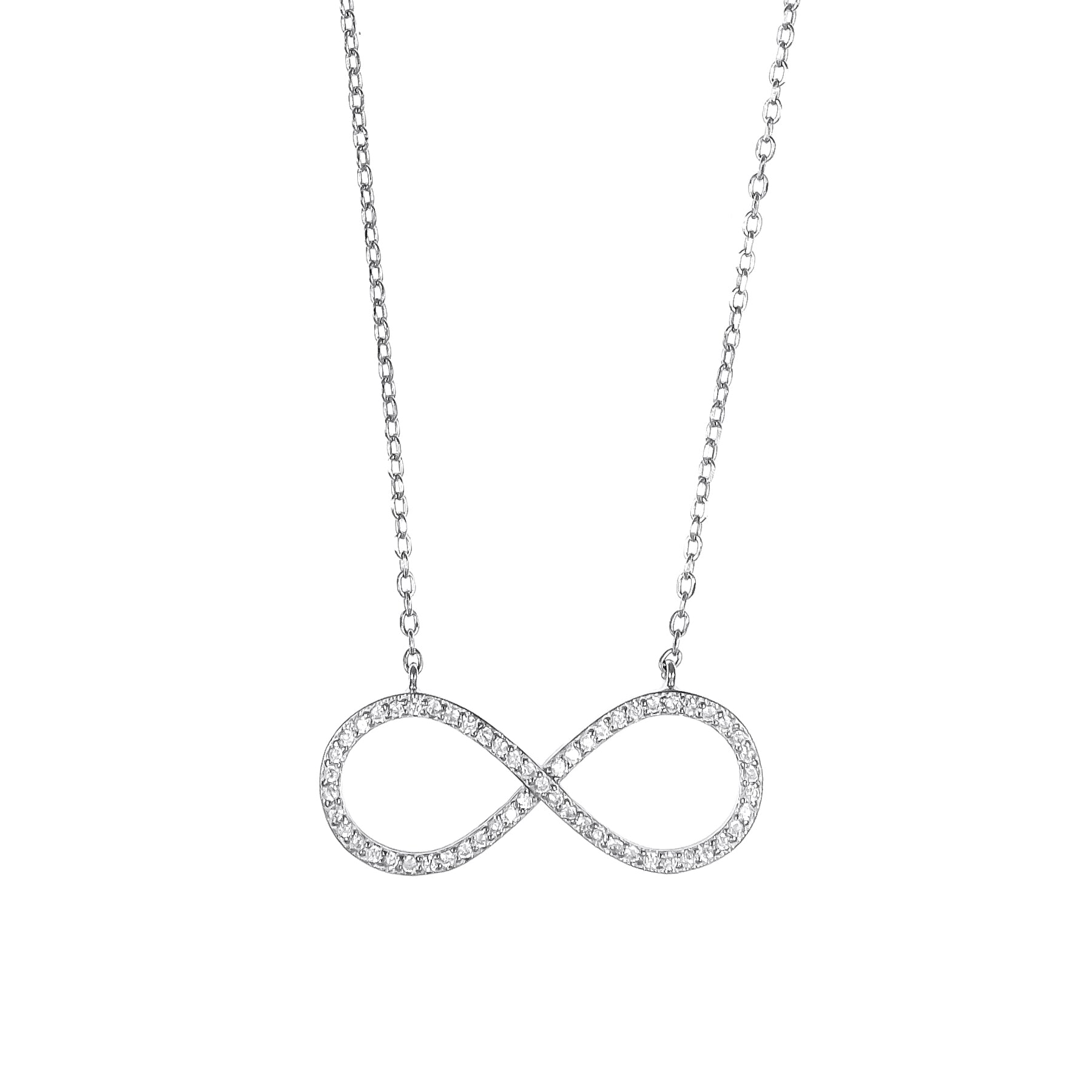 Silver Infinity Chain Pendant Set