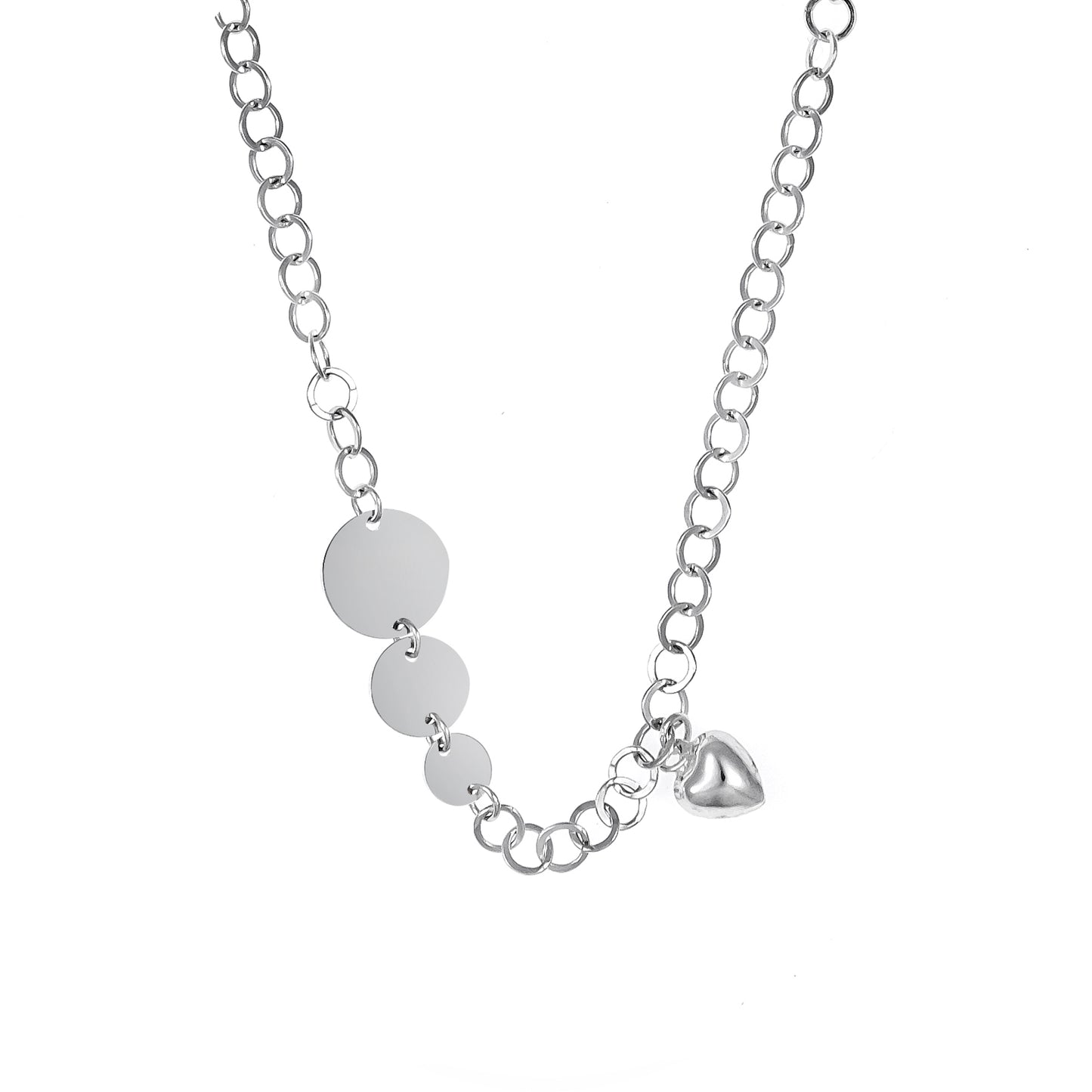 Silver Tanmaniya Heart Pendant Chain Set for Women | Elegant Silver Necklace