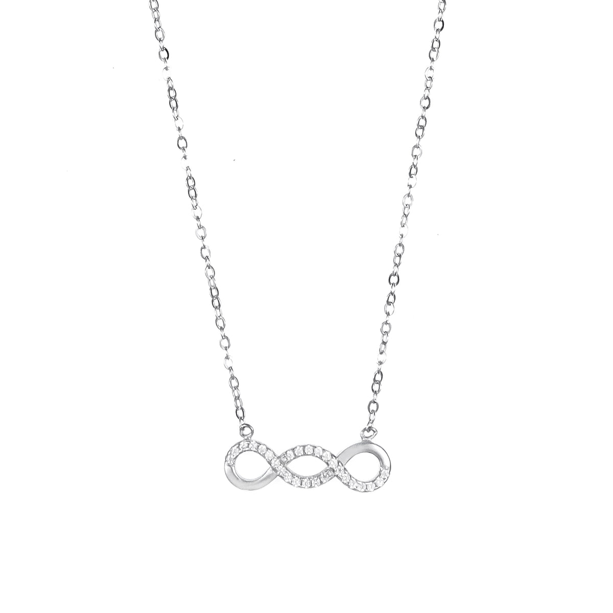 Silver Infinity Chain Pendant Set for Women | Elegant Silver Necklace