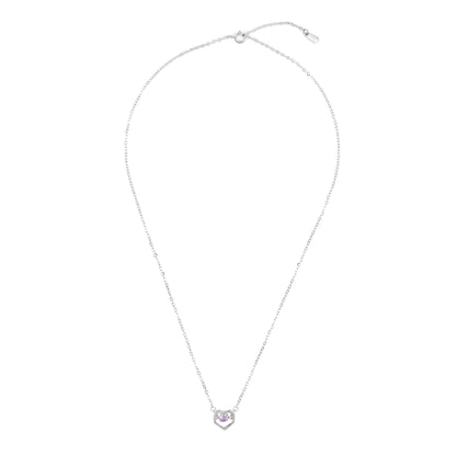 Silver Dancing Stone Heart set with chain