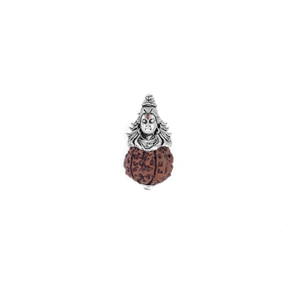 Silver Lord Shiva Rudraksha Pendant in Silver | 2.91 g