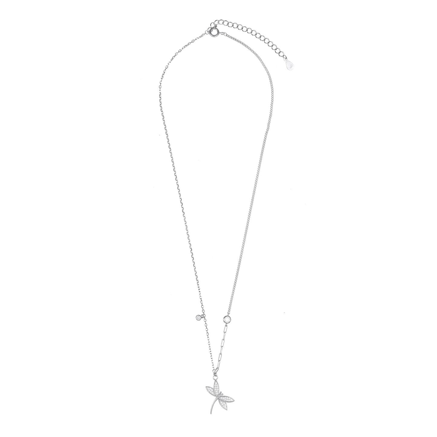 Silver Tanmaniya Butterfly Pendant Chain Set