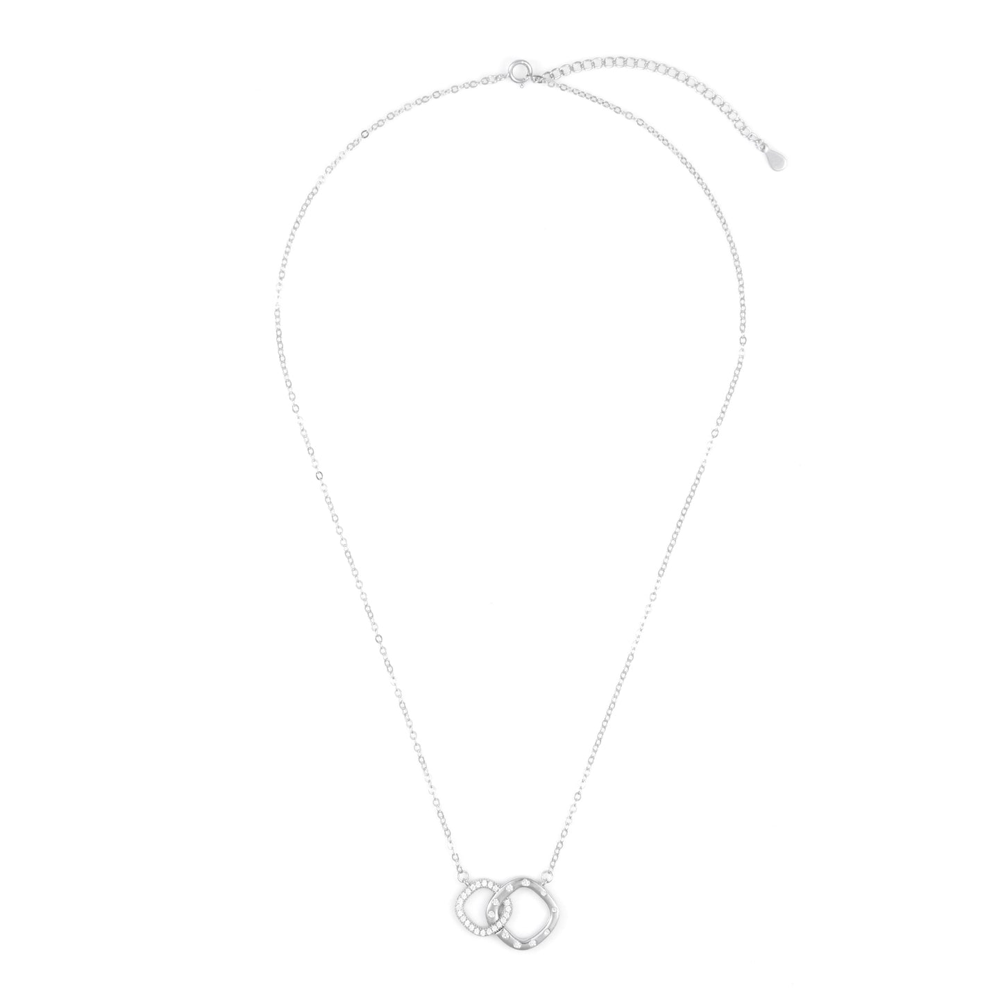 Silver Interlocking loop Pendant Chain set