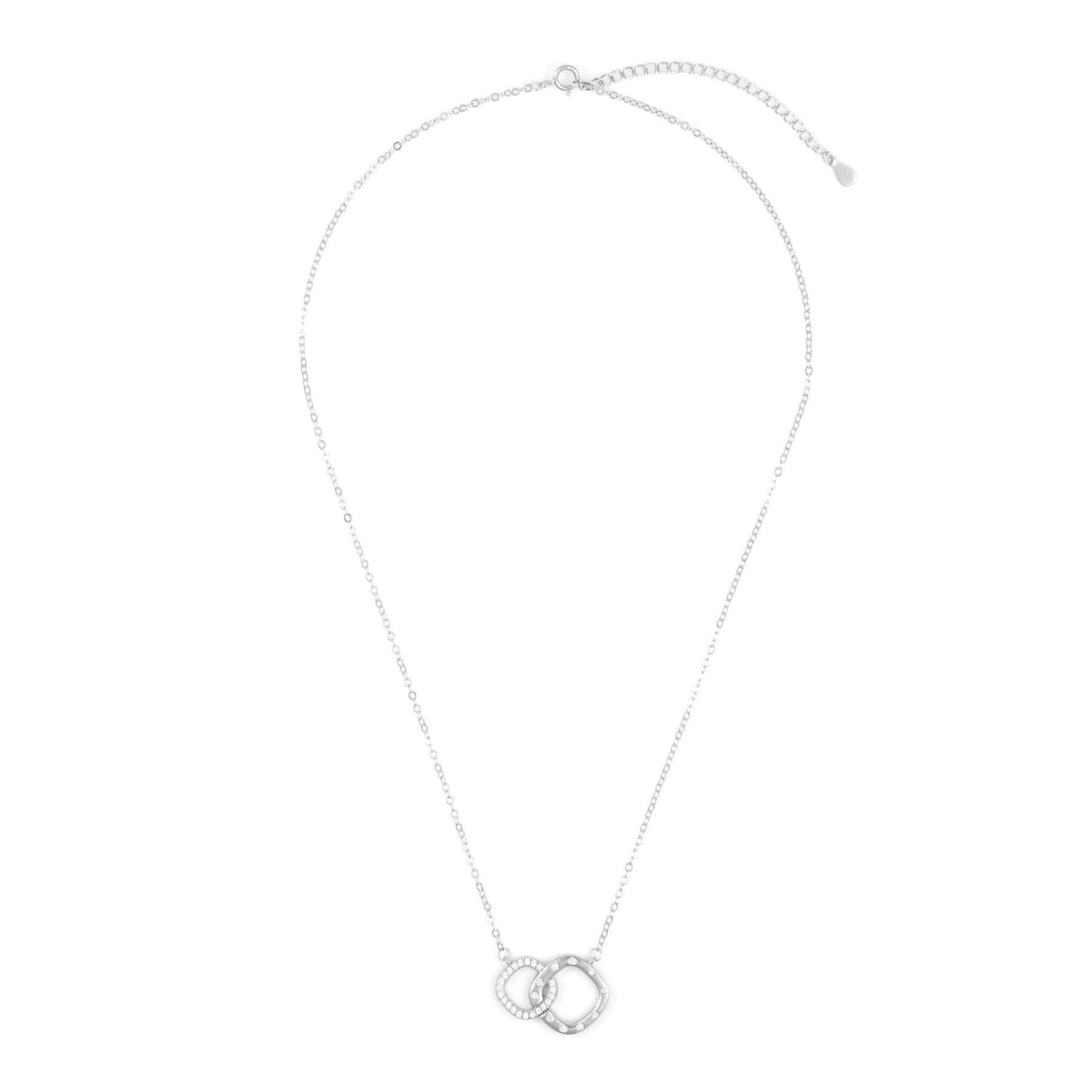 Silver Interlocking loop Pendant Chain set