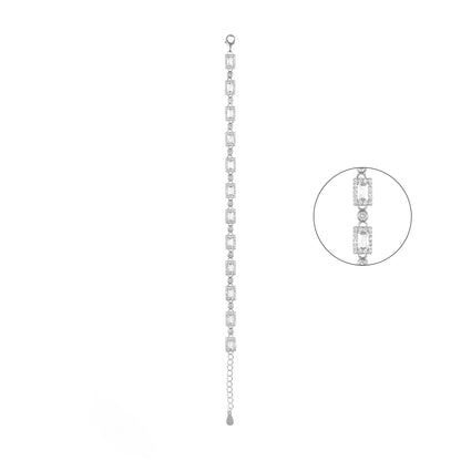 92.5 Sterling Silver CZ Diamond Bracelet