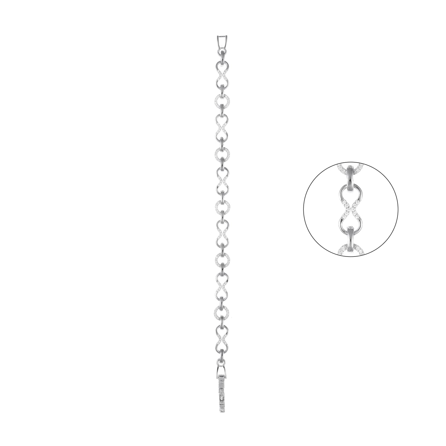 92.5 Sterling Silver CZ Diamond Bracelet