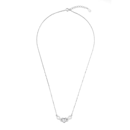 Silver Infinity Heart Chain Pendant Set