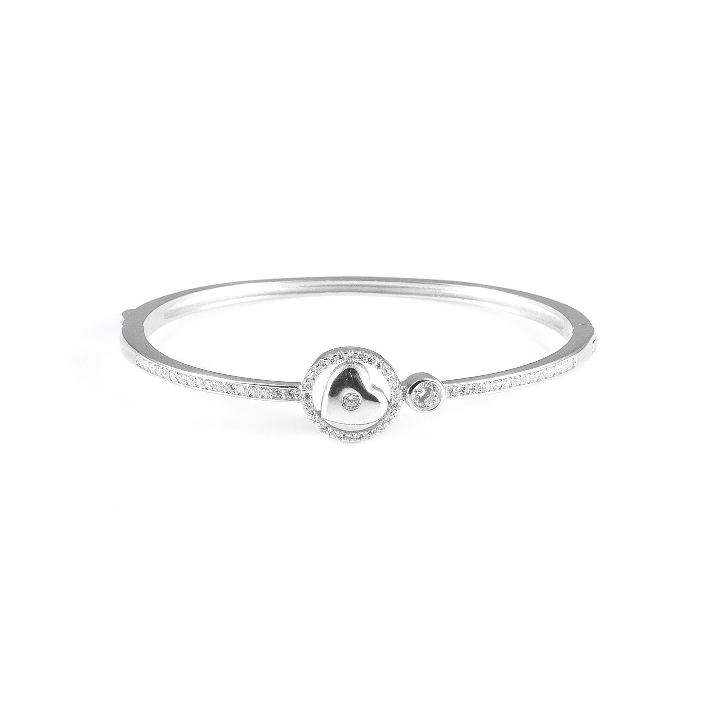 Silver Heart In Love Bangle Bracelet