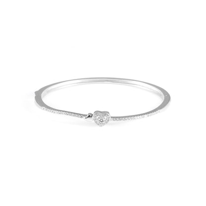 Silver Heart In Love Bangle Bracelet