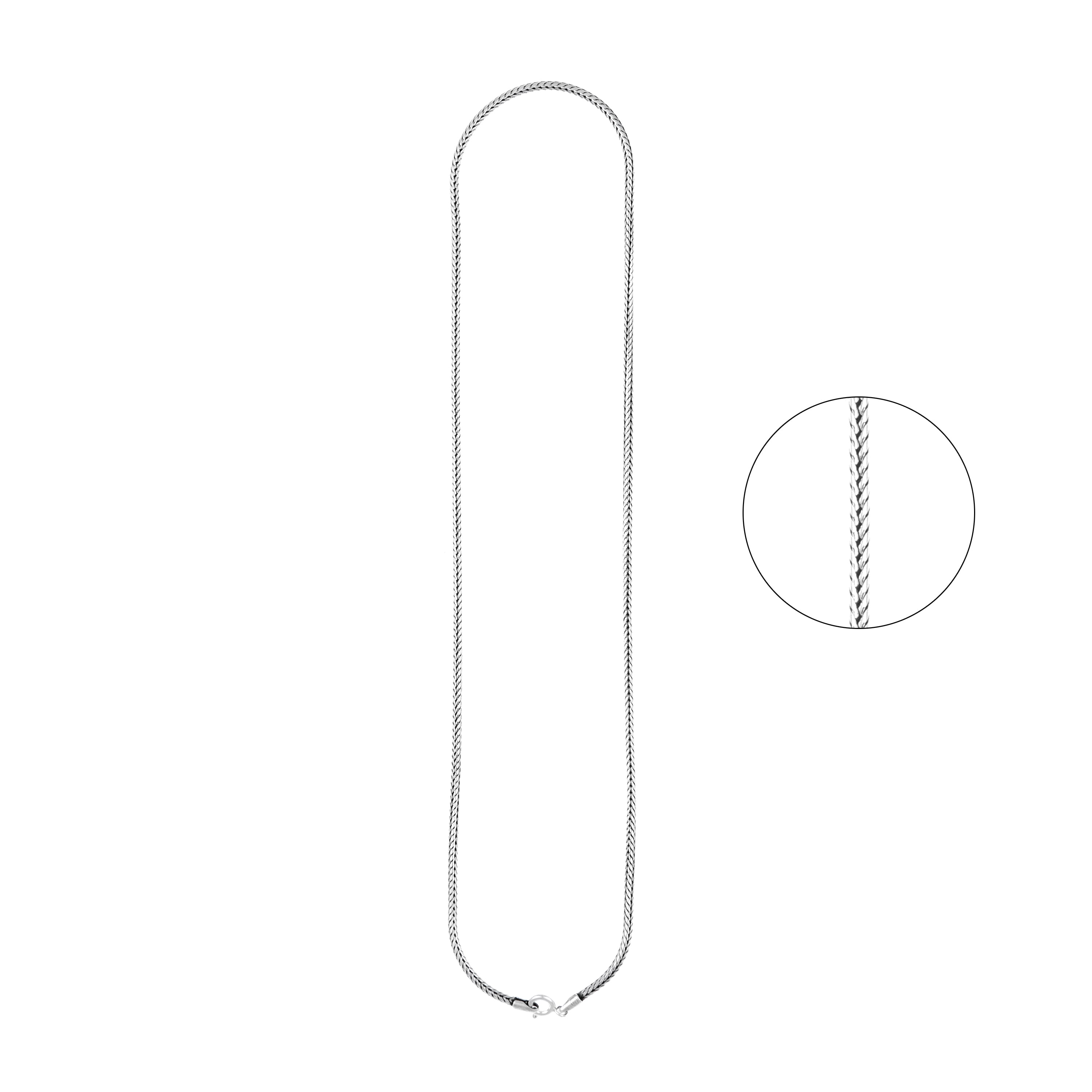 92.5 Silver  Oxidised Rope Chain