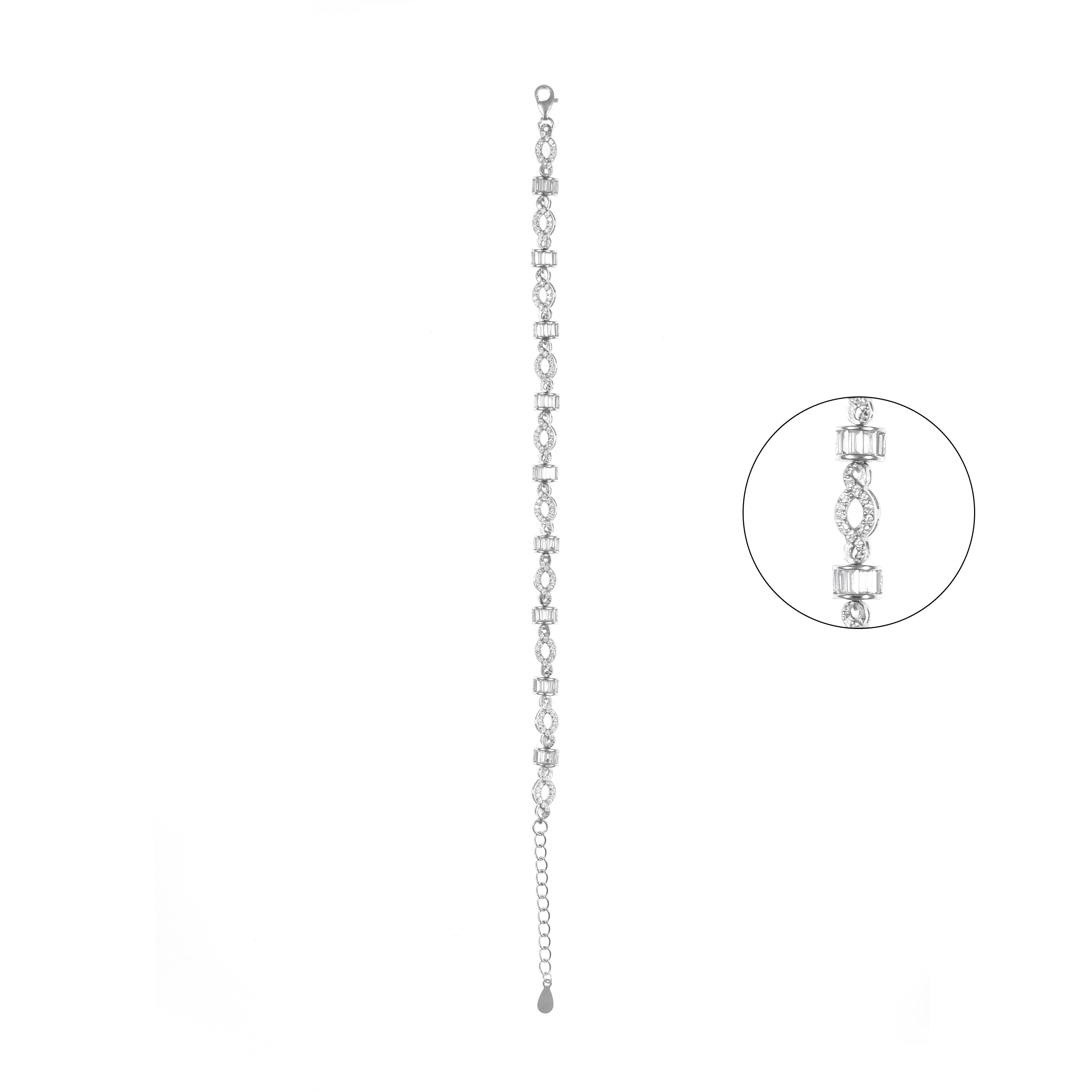 92.5 Sterling Silver CZ Diamond Bracelet