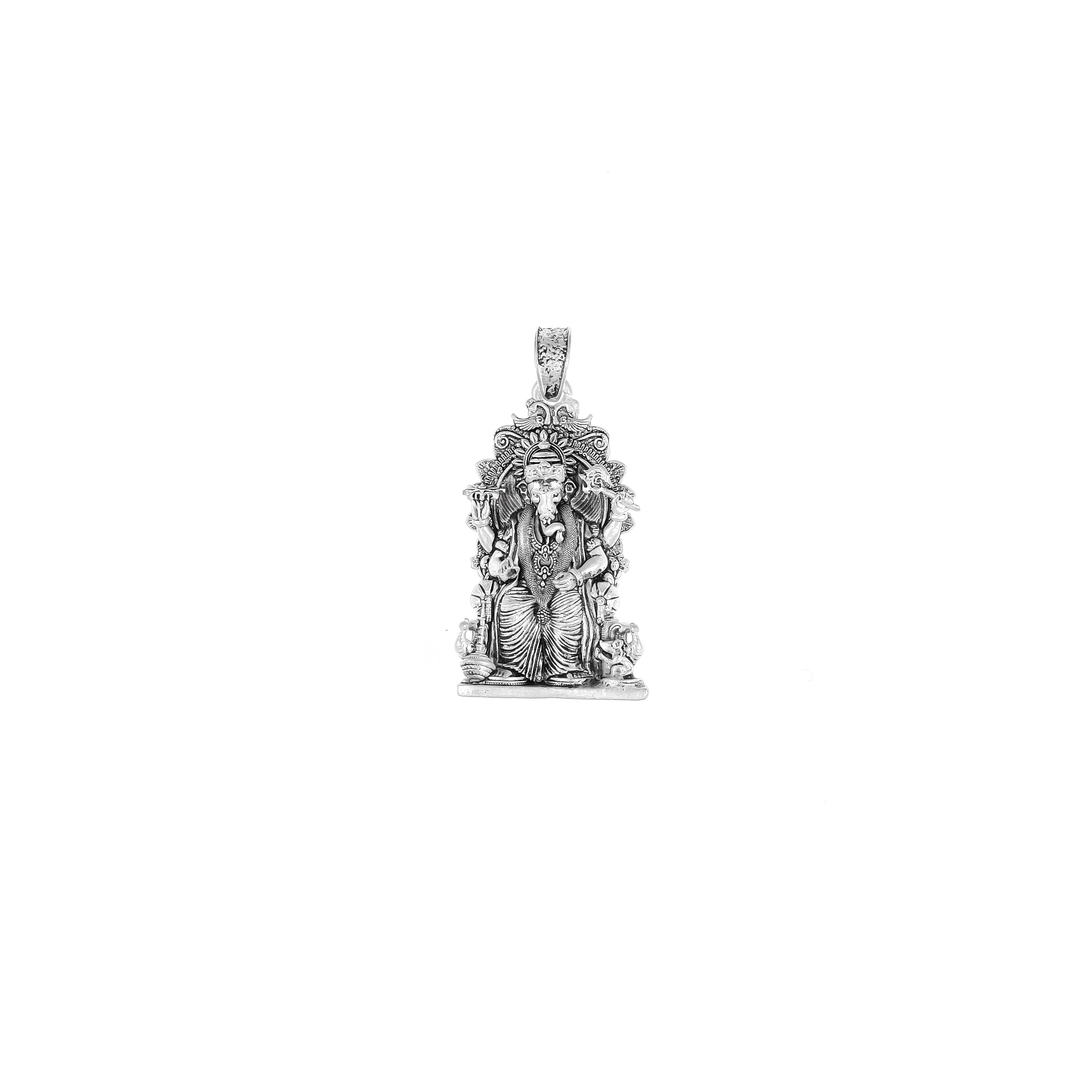 Silver Ganesh Idol Pendant – Detailed Ganpati Design | 9.65g