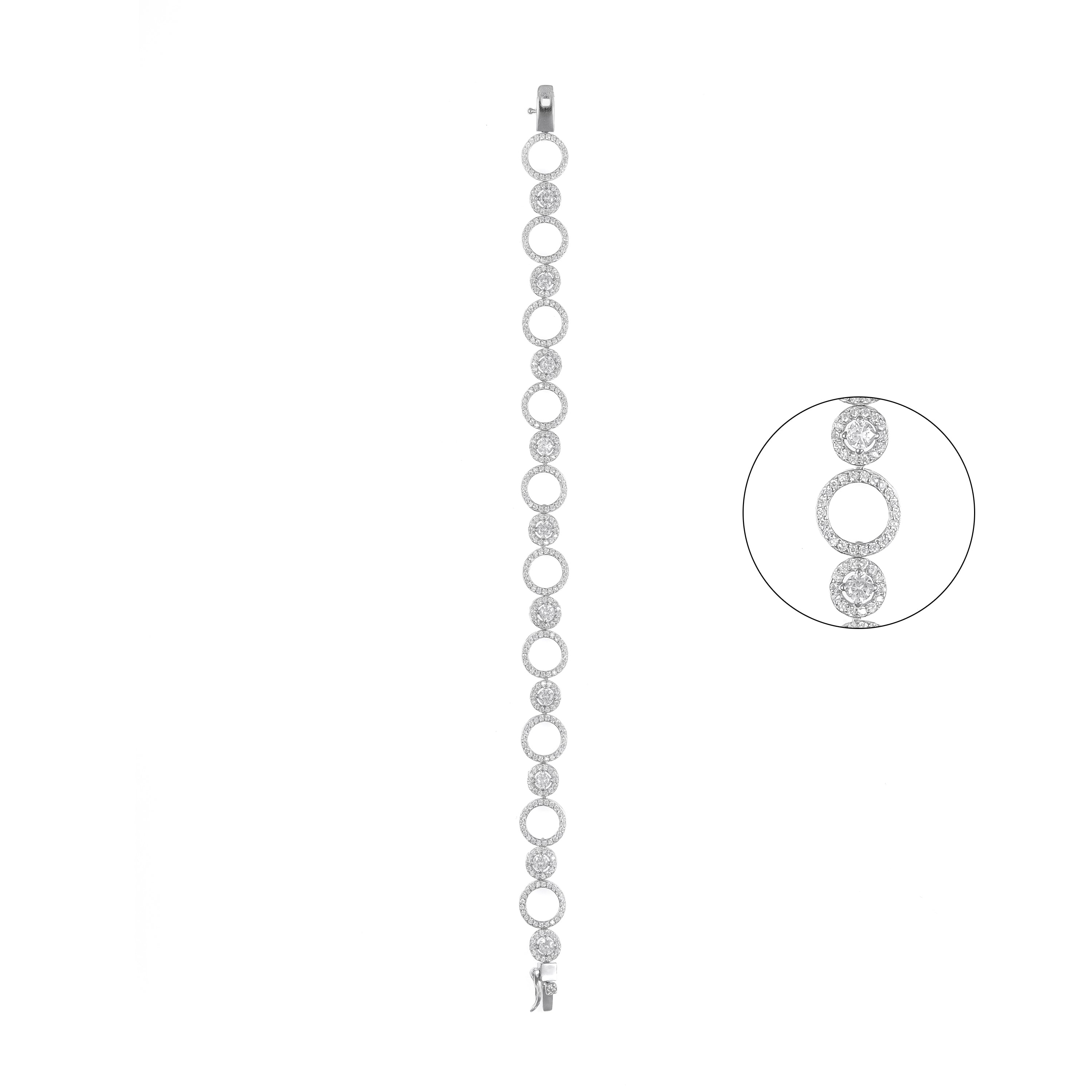 92.5 Sterling Silver CZ Diamond Bracelet