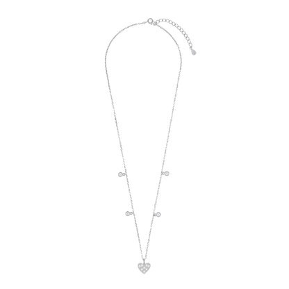 Silver Tanmaniya Heart Pendant Chain Set