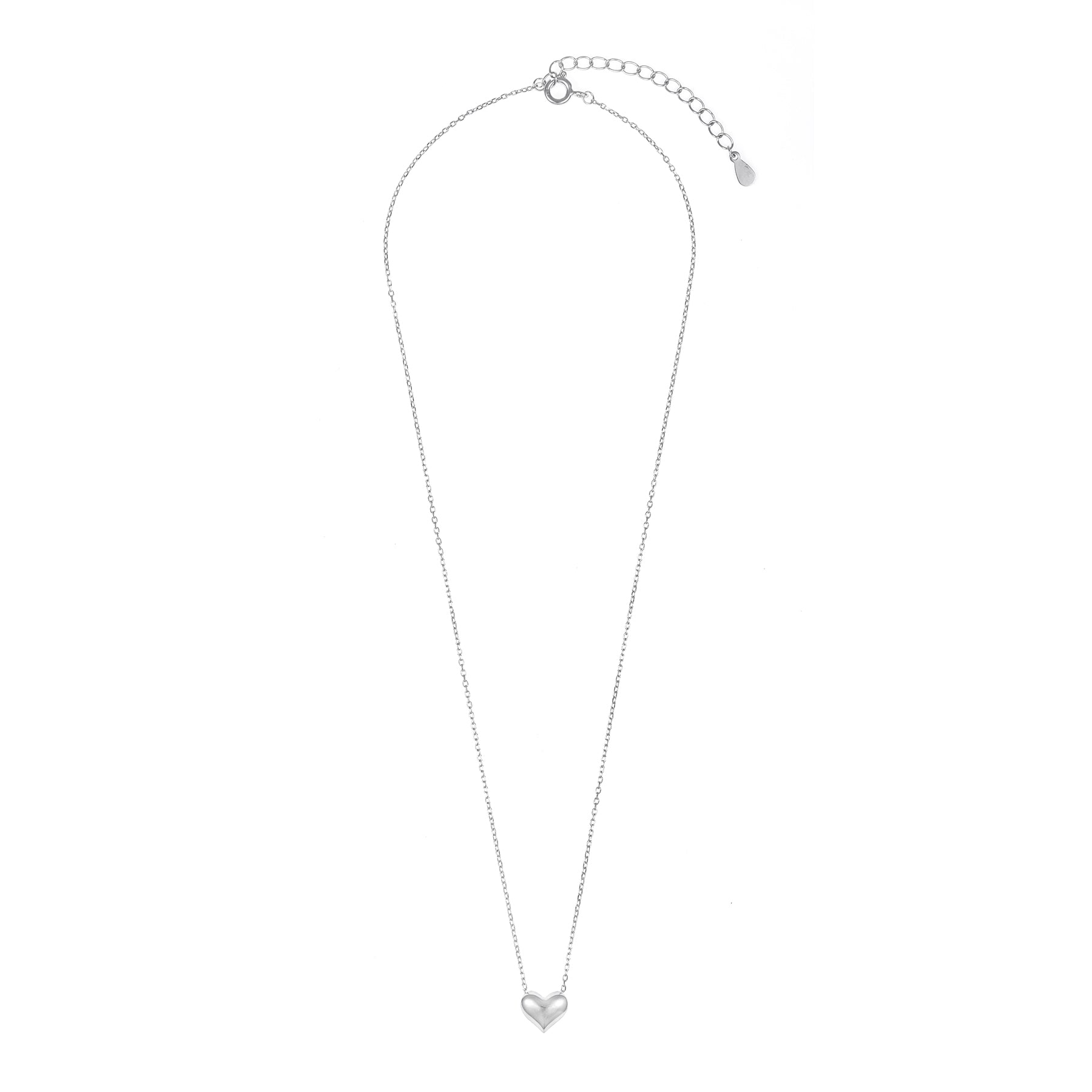 Silver Heart Pendant chain set