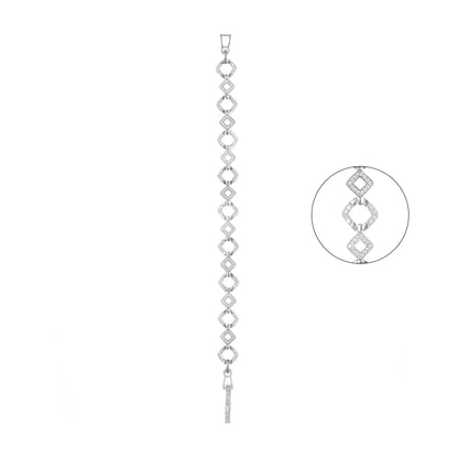 92.5 Sterling Silver CZ Diamond Bracelet