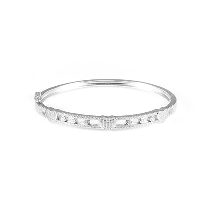 Silver Heart Moving Stone Bracelet