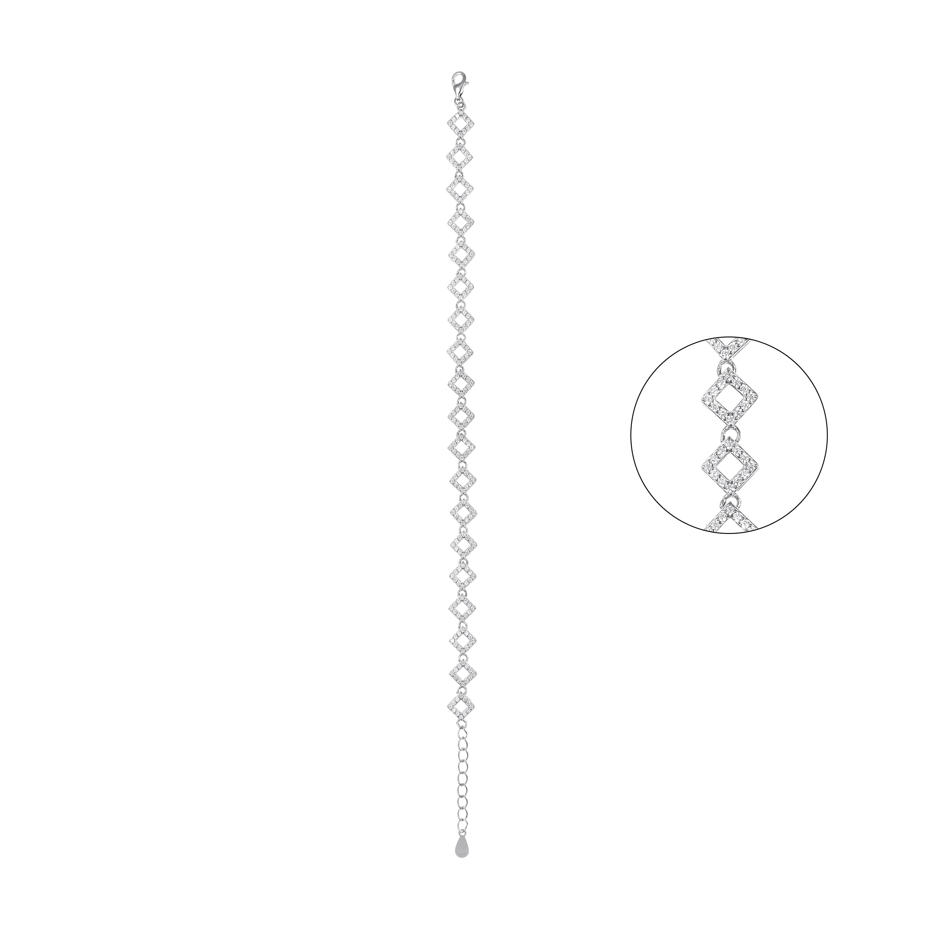 92.5 Sterling Silver CZ Diamond Bracelet