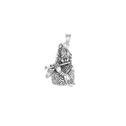 Silver Lord Krishna Flute Pendant in Silver | 9.09 g