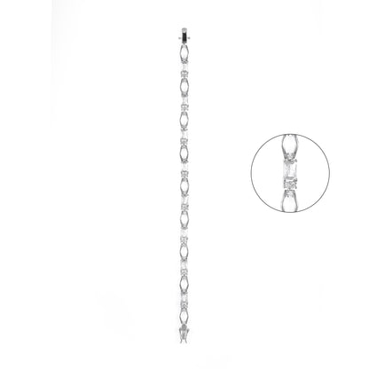 92.5 Sterling Silver CZ Diamond Bracelet