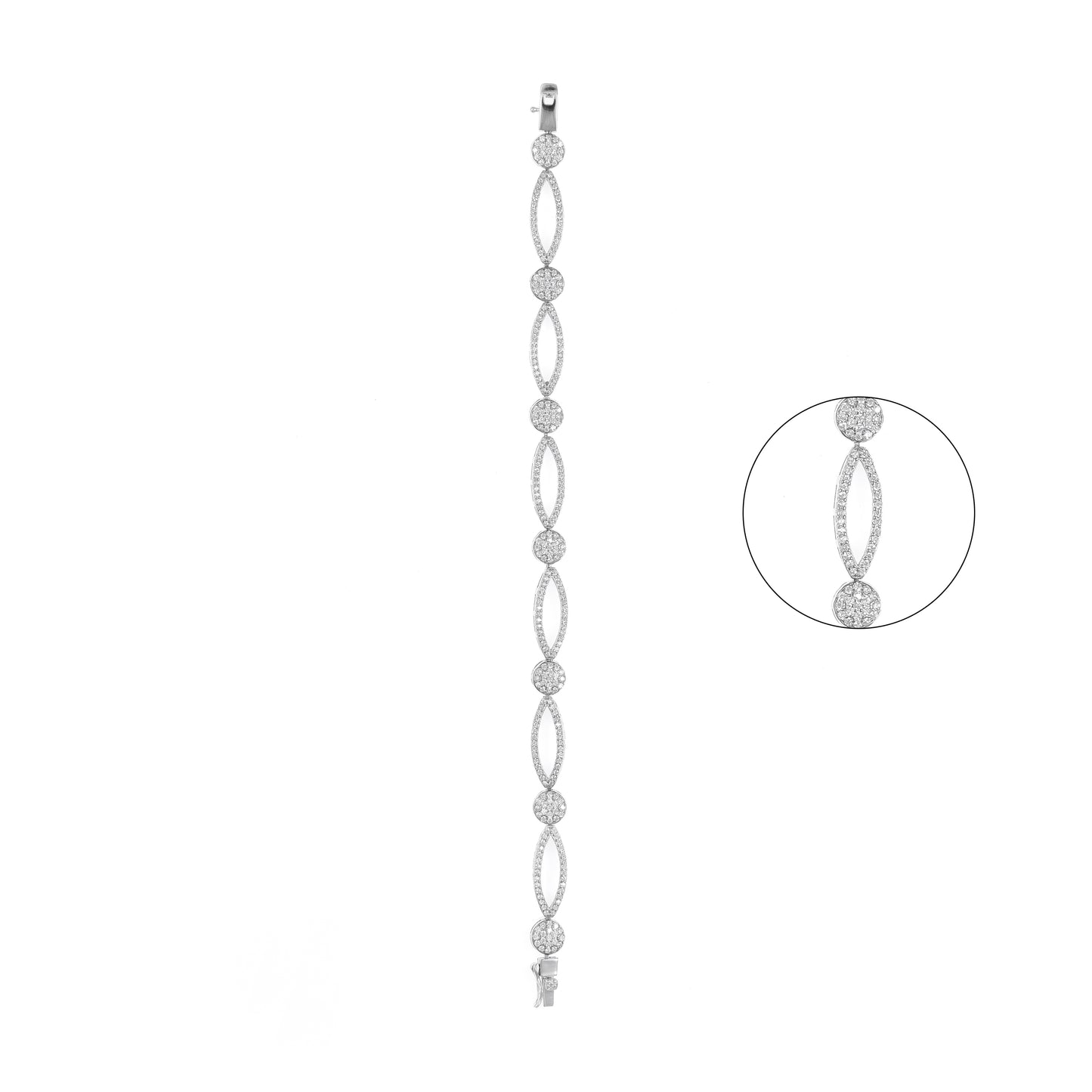 92.5 Sterling Silver CZ Diamond Bracelet