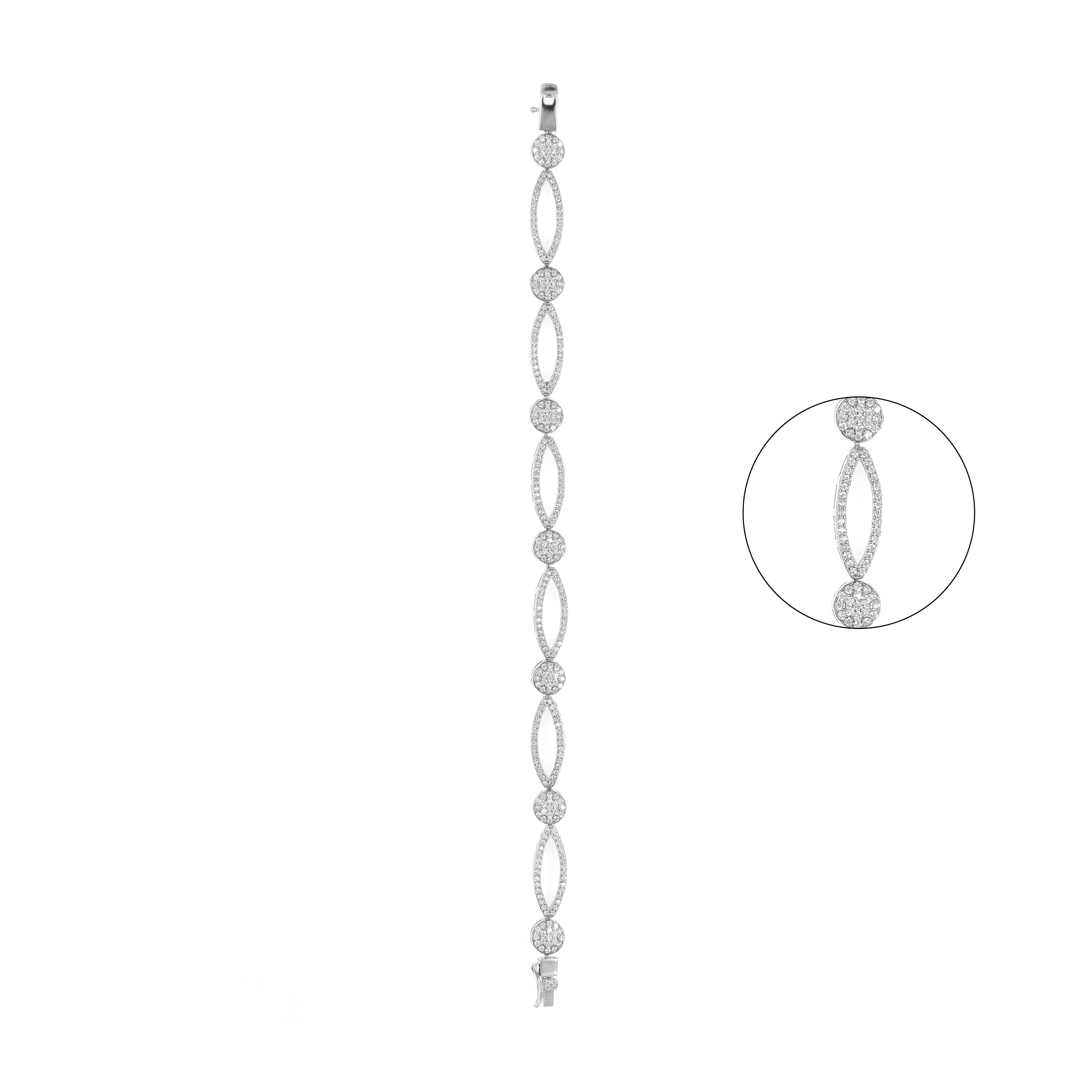 92.5 Sterling Silver CZ Diamond Bracelet