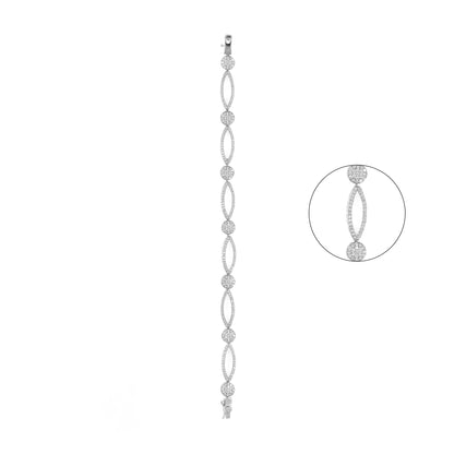 92.5 Sterling Silver CZ Diamond Bracelet