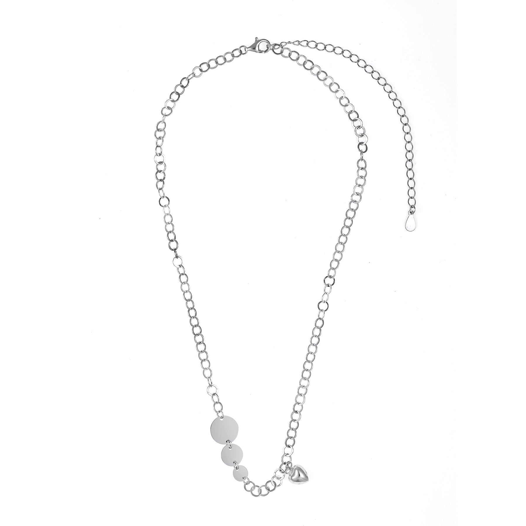 Silver Tanmaniya Heart Pendant Chain Set