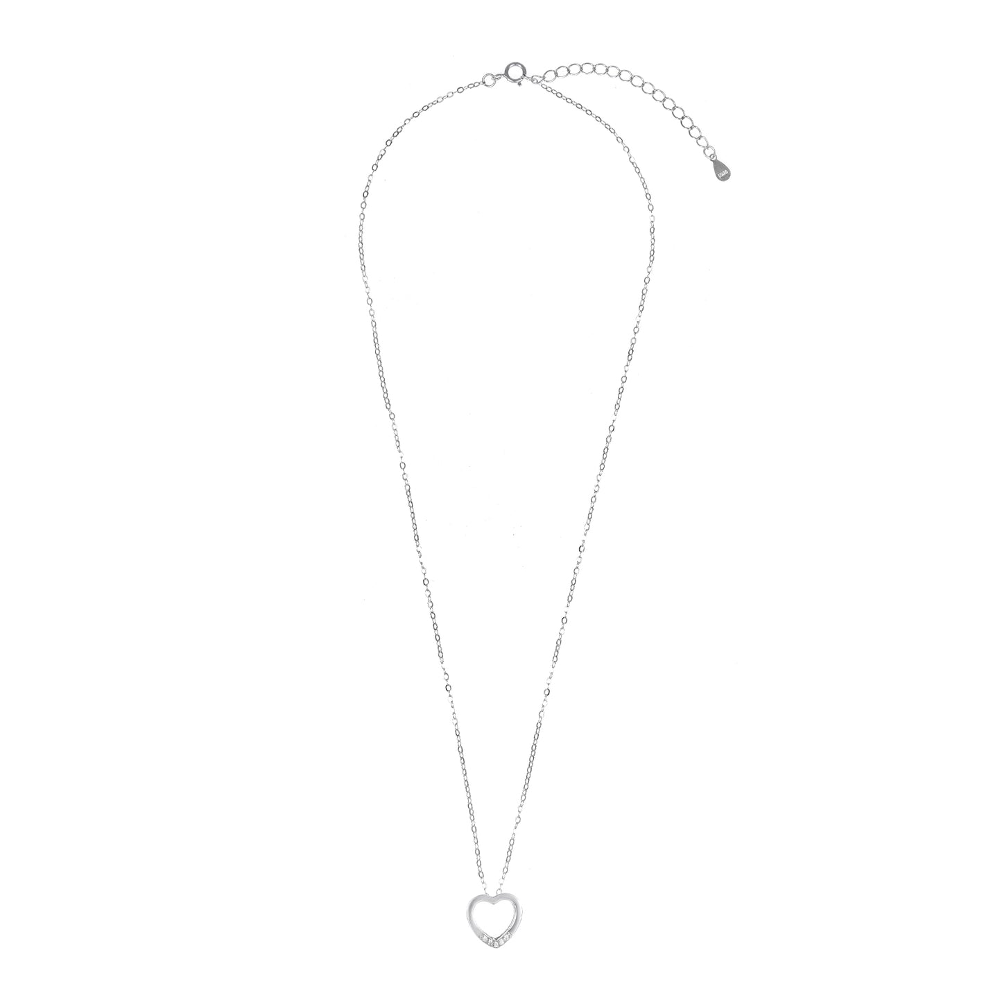 Silver Heart Pendant chain set