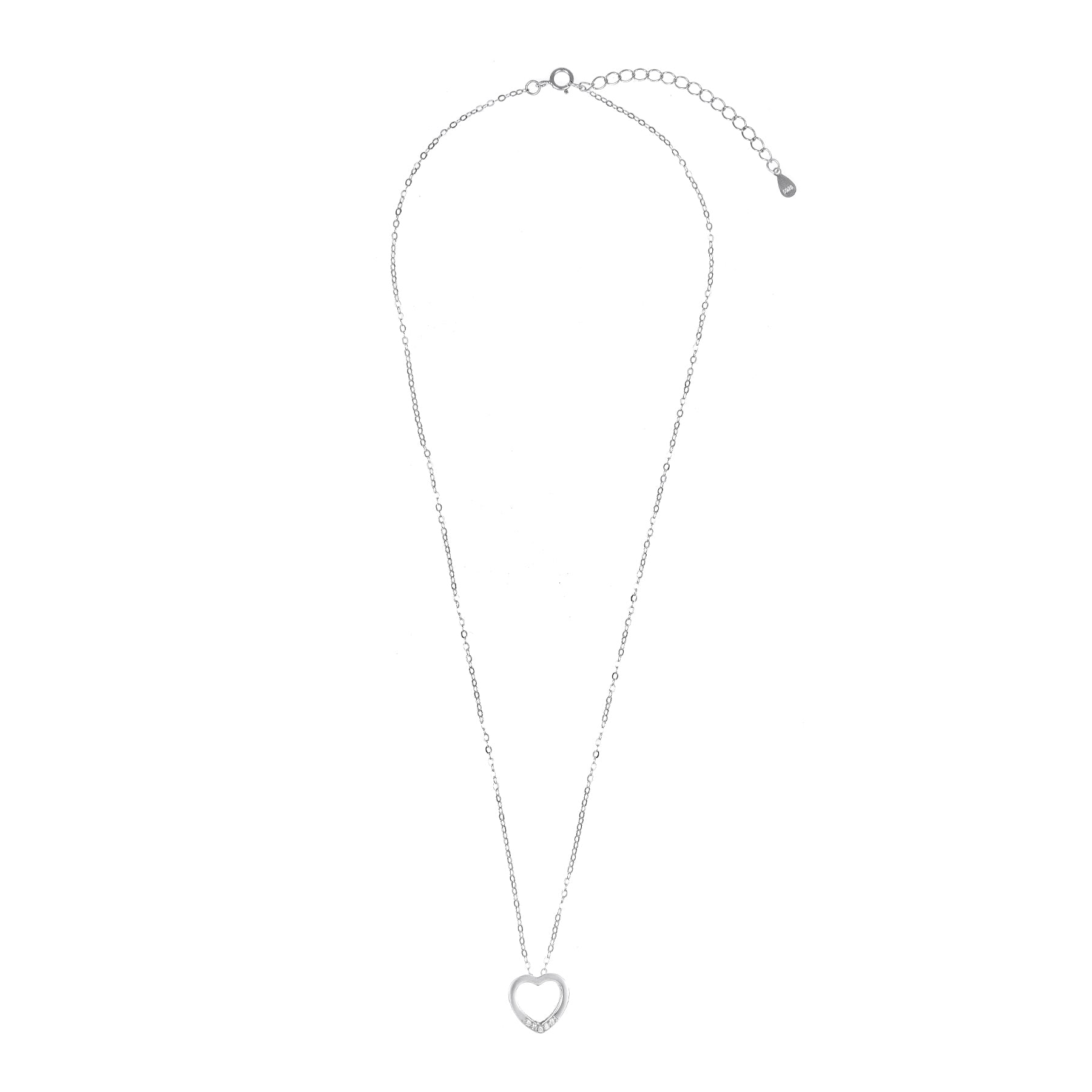 Silver Heart Pendant chain set