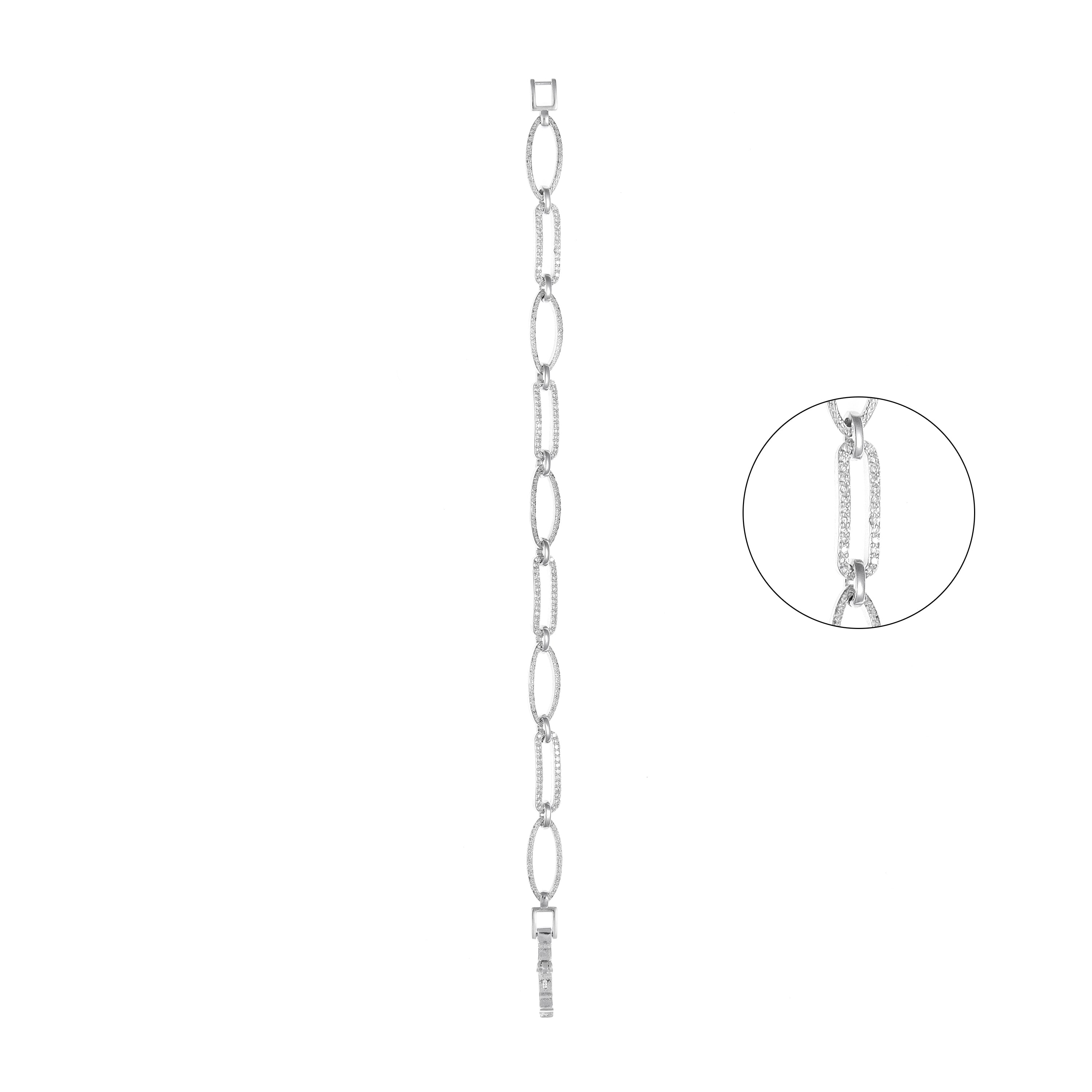 92.5 Sterling Silver CZ Diamond Bracelet