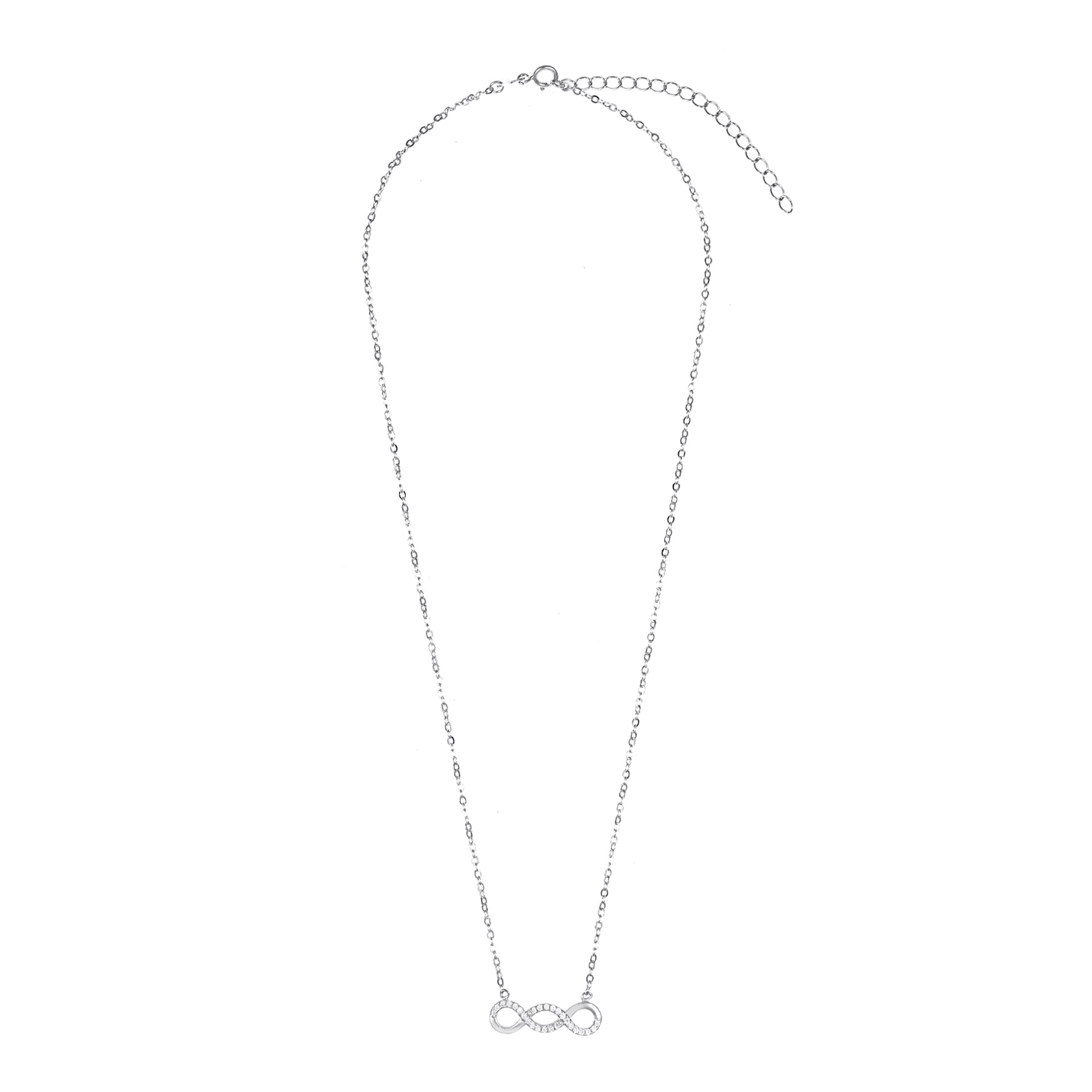 Silver Infinity Chain Pendant Set