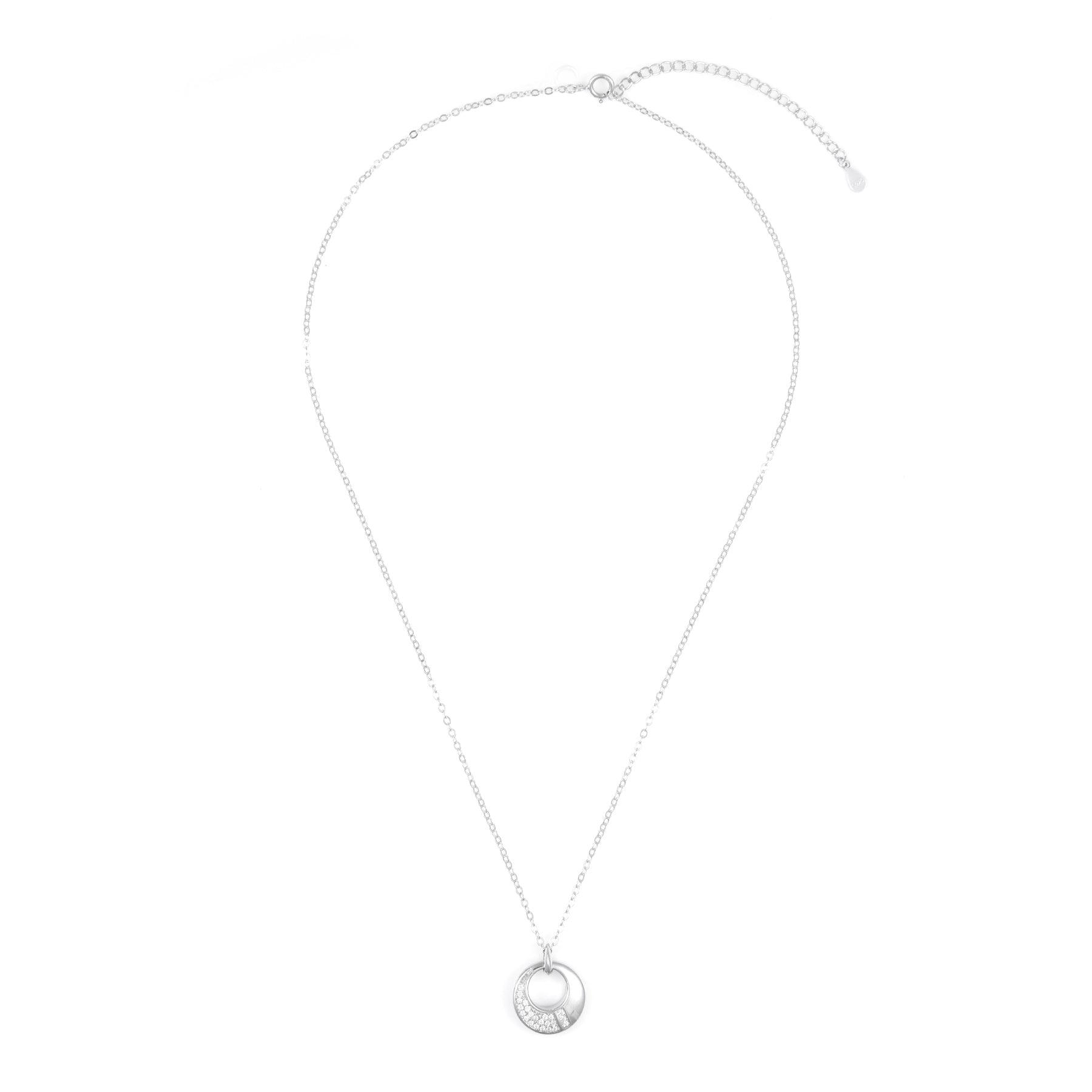 Silver Interlocking loop Pendant Chain set